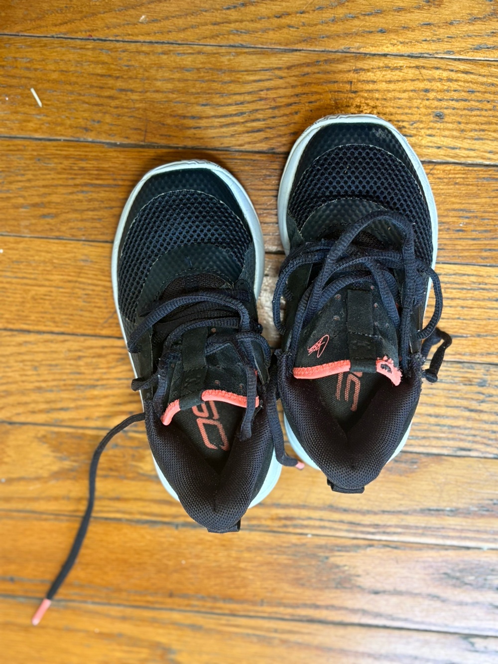 Under Armour Kids Black Sneakers with Pink Accents